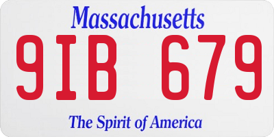 MA license plate 9IB679