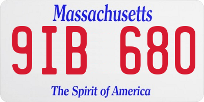 MA license plate 9IB680