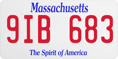 MA license plate 9IB683