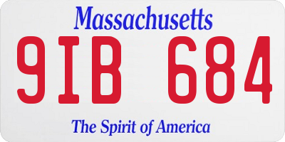 MA license plate 9IB684