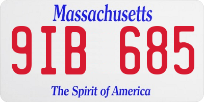 MA license plate 9IB685