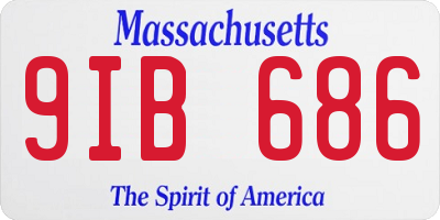 MA license plate 9IB686