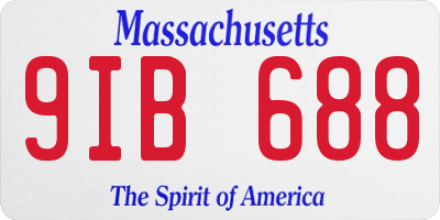 MA license plate 9IB688