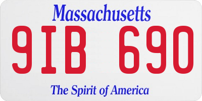 MA license plate 9IB690