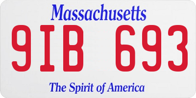 MA license plate 9IB693