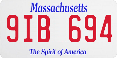 MA license plate 9IB694