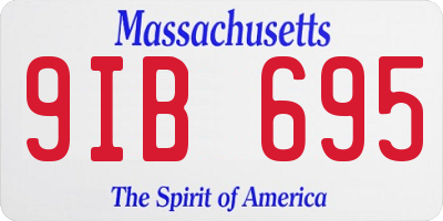 MA license plate 9IB695