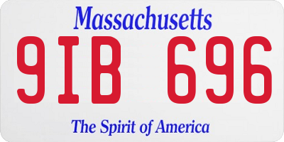 MA license plate 9IB696
