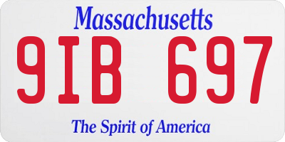 MA license plate 9IB697