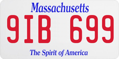 MA license plate 9IB699