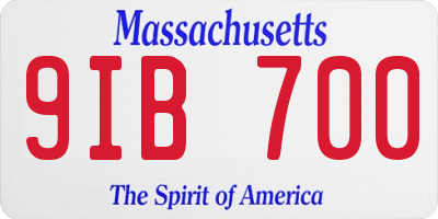 MA license plate 9IB700