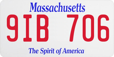 MA license plate 9IB706