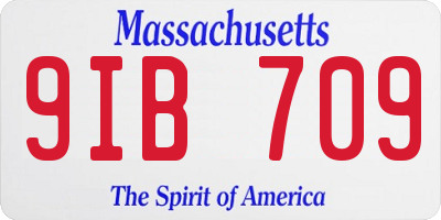 MA license plate 9IB709