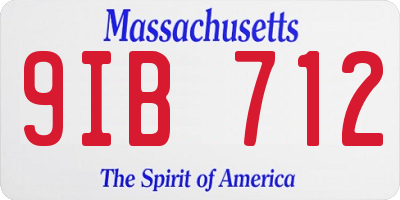 MA license plate 9IB712