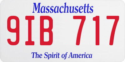 MA license plate 9IB717