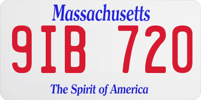 MA license plate 9IB720