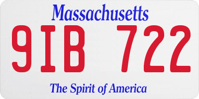 MA license plate 9IB722