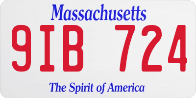MA license plate 9IB724