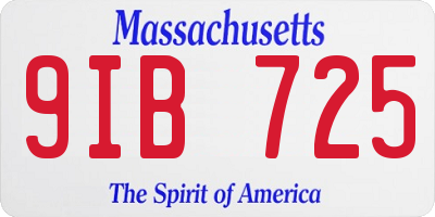 MA license plate 9IB725