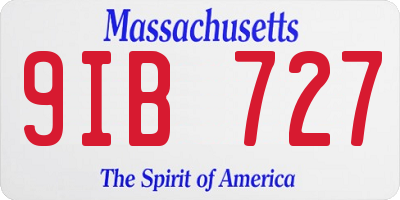 MA license plate 9IB727