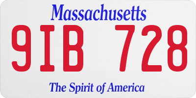 MA license plate 9IB728