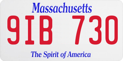 MA license plate 9IB730
