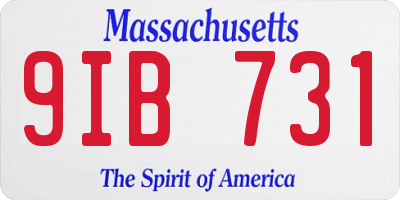 MA license plate 9IB731