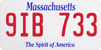 MA license plate 9IB733