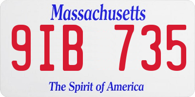 MA license plate 9IB735