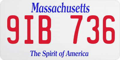 MA license plate 9IB736