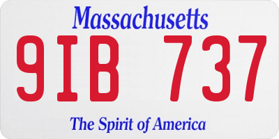 MA license plate 9IB737