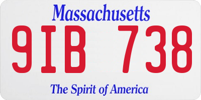 MA license plate 9IB738