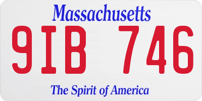 MA license plate 9IB746