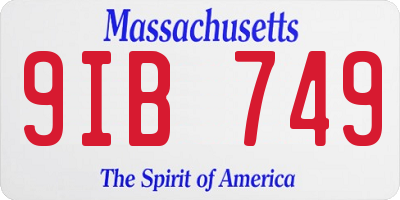 MA license plate 9IB749