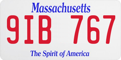 MA license plate 9IB767