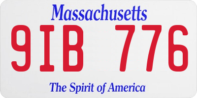 MA license plate 9IB776