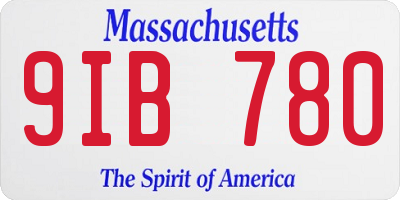 MA license plate 9IB780