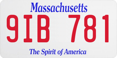 MA license plate 9IB781