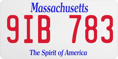 MA license plate 9IB783
