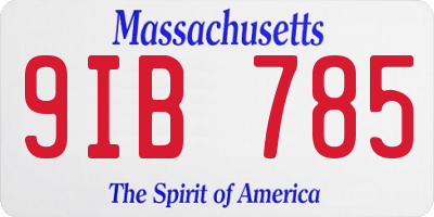 MA license plate 9IB785