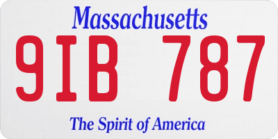 MA license plate 9IB787
