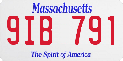 MA license plate 9IB791