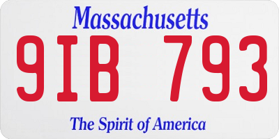 MA license plate 9IB793