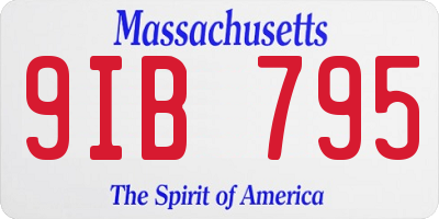 MA license plate 9IB795