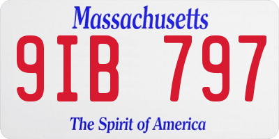 MA license plate 9IB797