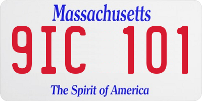 MA license plate 9IC101