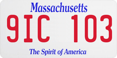 MA license plate 9IC103