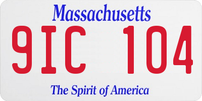 MA license plate 9IC104