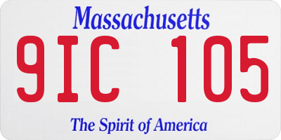 MA license plate 9IC105