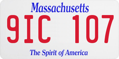 MA license plate 9IC107